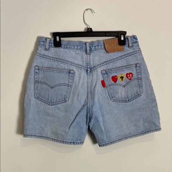 Vintage Michel Jordi Denim Short Swith Ethno Fever Vintage Embroidered 40 XL - Picture 7 of 10